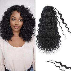 NEW 8 Pack 12" Ocean Wave Crochet Protein Pre-Twisted Curly Braid Hair Extension